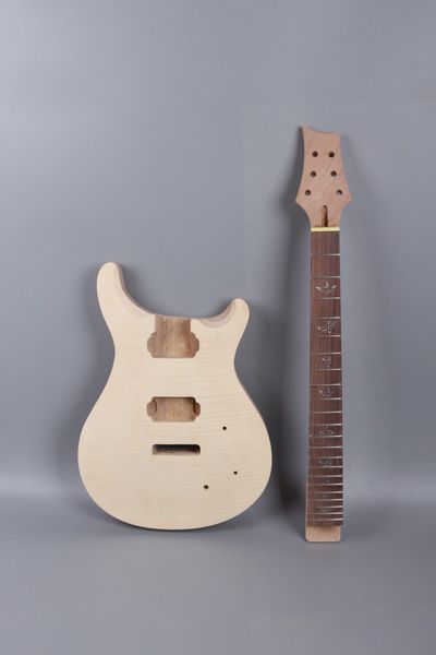 Kit de guitare électrique bricolage accessoires guitare corps cou pièces de guitare 22 frettes 24,75 pouces