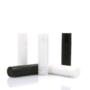 DIY botella vacía de lápiz labial tubo de brillo de labios contenedor de tubo de bálsamo labial con tapa transparente negro blanco contenedor de muestra F3079 Idqnh