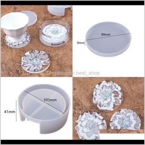 DIY Epoxyhars Sile Mallen Transparante Cirkelvormige Crystal Opbergdoos Drop Lijm Rond Coaster Craft Tools Mold Hittebestendig 9 5RH PWQ AABZE