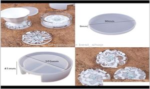 DIY Epoxy Resin Sile Moules transparente Circulaire Crystal Box Drop Collu Round Coaster Craft Tools Moule Résistant à la chaleur 9 5RH2819918