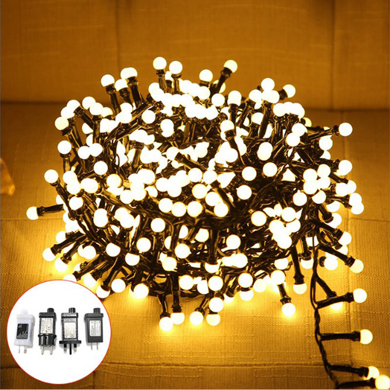 DIY Lichterkette, Weihnachtsschnur, 5 m, 250 LEDs, 10 m, 500 LEDs, Girlandenlichter für Hochzeit, Neujahr, Urlaub, Party, Raumdekoration, 8 Modi