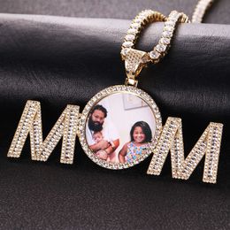 DIY Fashion Hip Hop Medal Mom Hanger en Sier Rose Gold fotolijst ketting sublimatie sieraden