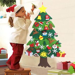 DIY Felt Tree de Noël mignon bonhomme de neige Santa Claus Christmas Ornements suspendus pour le Nouvel An