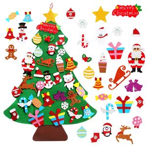 Diy Filt Christmas Tree Decor Santa Claus Kids Toys Kerstdecor voor Home Kerstmishangende ornamenten Nieuwjaar 2021 Geschenken 201006