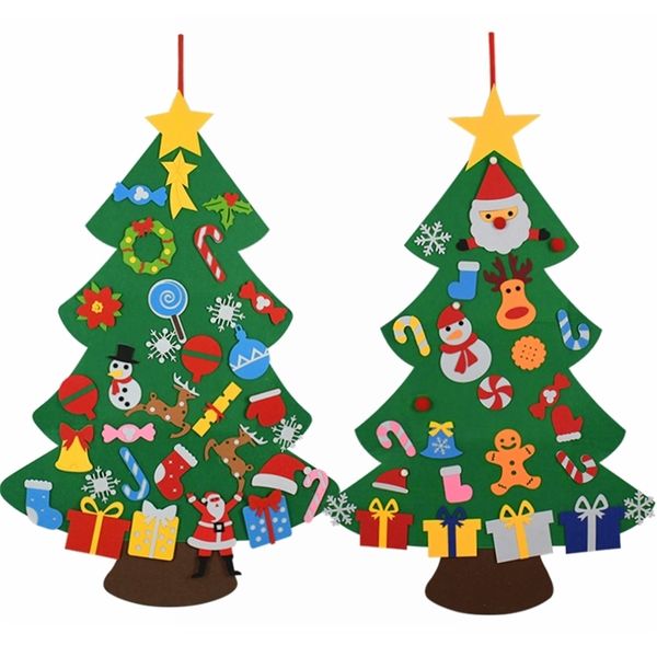 DIY feutre décorations d'arbre de Noël enfants cadeaux de Noël porte tenture ornement artificiel maison mariage faveurs 211025