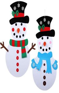 Diy Filt Christmas Tree Snowman hangere kinderen Nieuwjaar geschenken kinderen speelgoed kunstmatige boom muur hangende ornamenten decoratie gy787479226