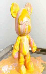 DIY Fluid Dyed Bear Statue Resin Nordic Home Living Room Decorrines For Interior Desk Accessoires Kawaii Room Decoration T2209932878