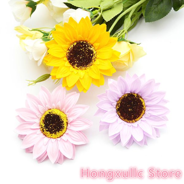 DIY mousse artificielle Tournesol tête simulation Savon Tête De Fleur Bouquet Cadeau Boîte Décoration Collocation Fleur Boutique Fournitures couronne