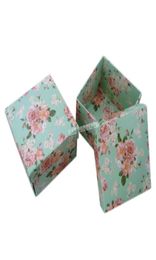 DIY caja de regalo de fiesta de cartón cuadrado doblado paquete de dulces de boda 63 x 63 x 43 cm verde 100 piezas lote LWB01653892470