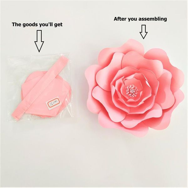 Fleur de papier géant bricolage grande rose pour design d'intérieur Décorations de mariage décorations du papier artisanat bébé anniversaire de pépinière