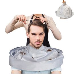 DIY Haircut Cape Paraplu Laag Cut Jas Scheren Haar Wrap Schort Kappers Robe Cover Kapper Huis Schoonmaakbescherming 211222