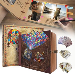 DIY Handmade Album Scrapbook Our Adventure Book Movie Up Travel for Anniversary Wedding Travelling Valentines Gifts 230327