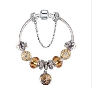 Bracelet de perles fait main bricolage, bracelet pendentif arbre de vie créatif, bracelet de perles de verre européen et américain GD887