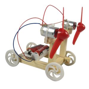 DIY Handgemaakte Auto Model Double Ji Elektrische Windauto Model Toy Kleine uitvinding Jeugdcompetitie