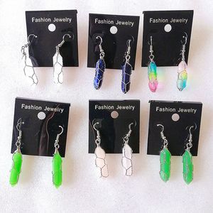 Bricolage fait à la main cristal pierre fil pendentif boucle d'oreille balancent pour les femmes fille fête Club décor bijoux accessoires de mode