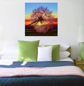 Peinture diamant faite à la main avec des peintures de pissenlit avec des images décoratives suspendues avec des images de fleurs au coucher du soleil pour un diamo4589251 complet