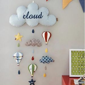 DIY Handgemaakte stoffen wanddecoratie hanger bed Bel Muur Opknoping Kinderkamer Decoratie Wolken Stijl Kinderkamer Babykamer 240220