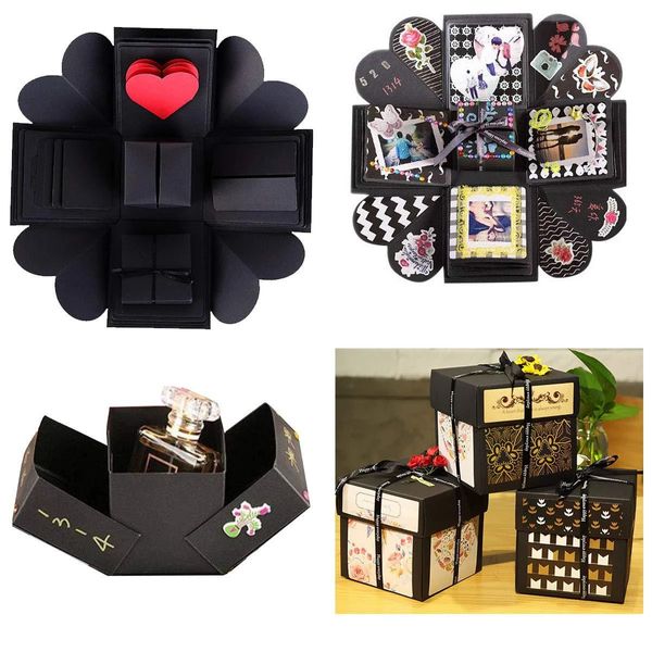 DIY tarjetas de regalo hechas a mano sorpresa amor explosión caja regalos para aniversario foto de libro de recuerdos álbum cumpleaños W0