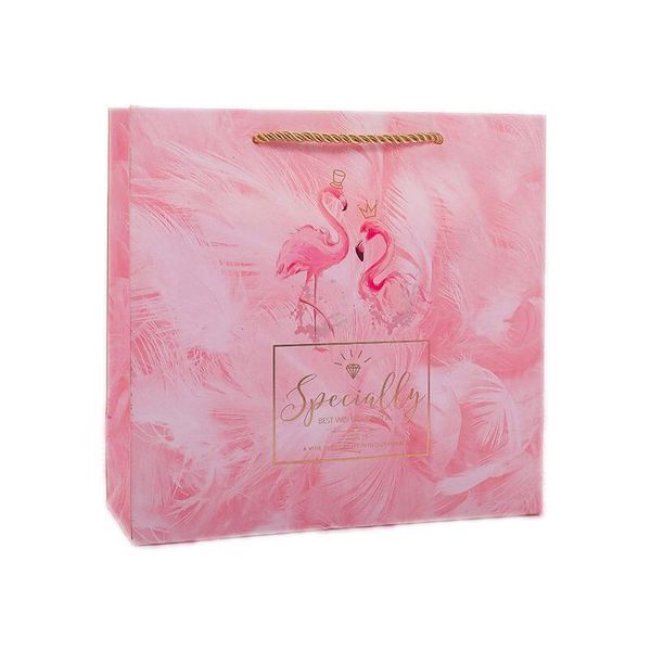 DIY Hecho a mano Mutli Tamaño Impreso Pink Flamingo Paper Gift Wrap Estilo de moda Candy Wedding Cake Package Kraft Home Party Suppiles Box Package