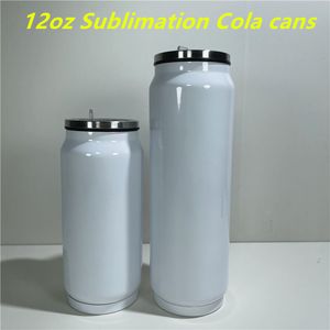 DIY Sublimatie Cola CAN's Mok Soda Can 12oz Coffee Cola Cups Roestvrijstalen drankjes Dubbele vacuüm geïsoleerde Coke Jar