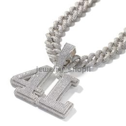 Collier bricolage hip hop diamant lettre numérique pendante collier collier classique gra Moisanite diamant or sierling sier cubain