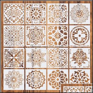 Diy Home Decorative Vintage Pattern Hollow Painting Template Rers Craft Layering Stencils Templates Wall Furniture Drop Delivery 2021 Suppli