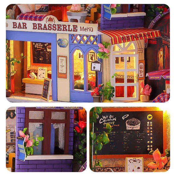 Bricolage maison boîte théâtre Miniature maison de poupée Kit Roombox assembler petite maison poupée meubles cadeaux de noël jouets pour enfants Casa