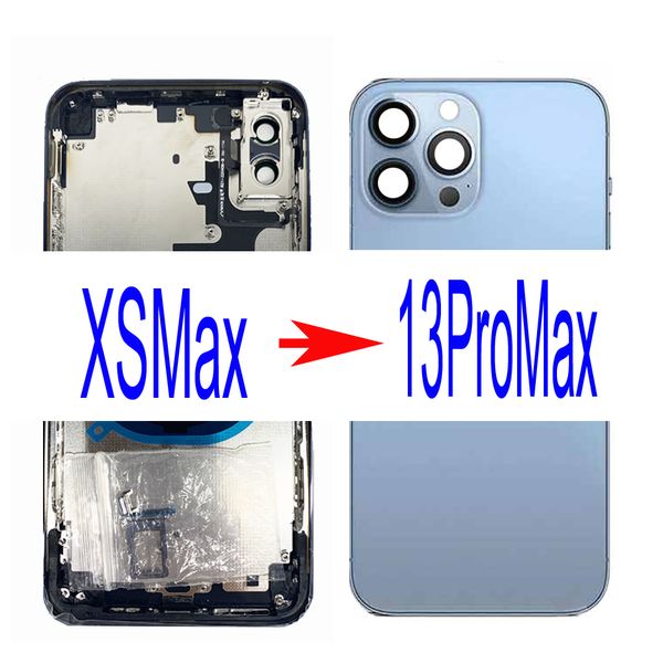 Boîtier de bricolage pour XM XMax à 13 14 Pro, remplacement du cadre central de la batterie arrière pour Xs Max comme 13ProMax, coque arrière XSMax jusqu'à 13 Promax