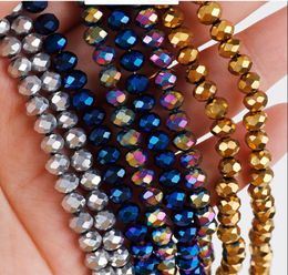 Bijoux à bricoler soi-même accessoires matériaux 6mm 1000 pièces placage couleur éblouissante plat autriche perles de cristal à facettes perles de verre coupées perles d'espacement en vrac