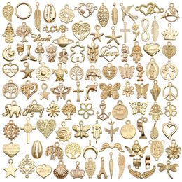 Fabrication de bijoux à bricoler soi-même 50 pièces 100 pièces KC or breloques accessoires pendentif pour collier Bracelet résultats composants