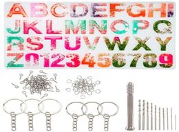 Diy sieraden sets met siliconenvormen voor UV Resin Epoxy Resin sieraden Making Letter AZ en nummer 09 roestvrijstalen Stell -bevindingen14978700628