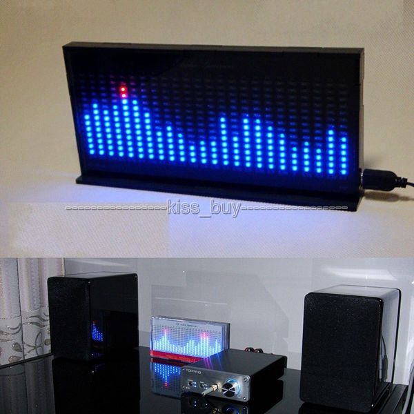Freeshipping DIY KIT AS1424 Digital Level Meter Audio LED Display Flashing Music Spectrum Analyzer indicateur pour mp3 Amplificateur de puissance noir