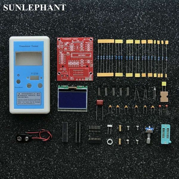 Kit de bricolaje de envío gratuito para medir el diodo del condensador de la resistencia de inductancia M12864 Transistor del probador del kit de bricolaje