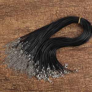 Bricolage coréen cordon de cire pendentif corde 1.0mm 1.5mm 2.0mm collier noir 100 Pcs/Lot