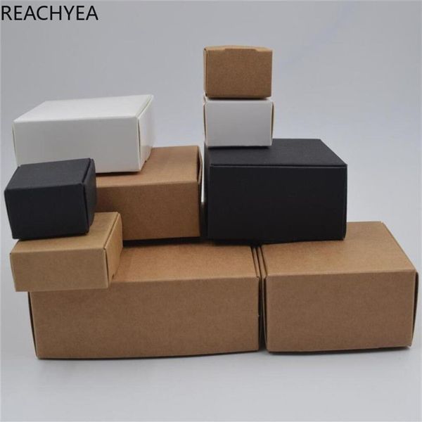 Boîte-cadeau Kraft DIY, petite boîte à savon en papier blanc brun noir, Carton Kraft, Mini emballage de bijoux, Carton 12 tailles 3048