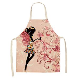 DIY Lady Home Pinafore Cuisine Coton Lin Tabliers Lavables Fleurs Vélo Imprimé Daidle À Lacets Femmes Cuisine Accessoires Nouveau 8 5mya G2