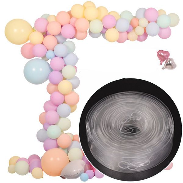 Kit arco de balão DIY decoração guirlanda tira de plástico corrente de balão 5M botão de gravata de balão ferramenta festa de aniversário suprimentos de decoração de casamento