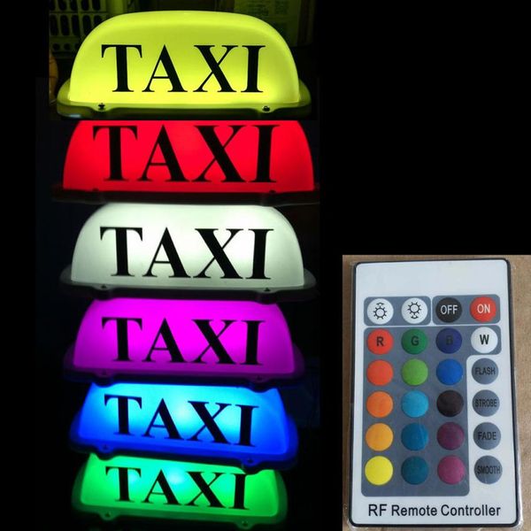 DIY LED TAXI cabina señal techo coche luz muy brillante remoto cambio de Color batería recargable para TAXI Drivers308u