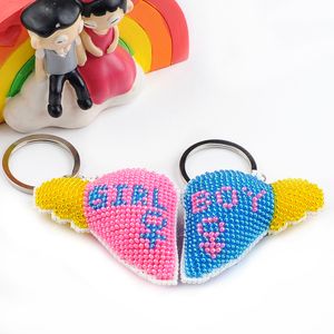 Diy letter hart handgemaakte handgemaakte ambacht kraal kruissteek gestempelde sleutelhanger bedrukte borduurwerk handwerk sleutelring kit hanger voor cadeau