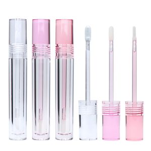 Tubos de brillo de labios DIY Botella vacía 7.8ML Tubo de brillo de labios Botellas de embalaje transparentes redondas con varita vacía transparente 3 colores