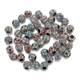 DIY Losse kralen Holle metalen Ballen met kunstmatige kleuren Diamanten Meerdere typen armbanden Charm Ball Groothandel