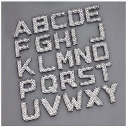 Bricolage luxe cristal diamant métal chiffres lettres 3D voiture autocollants décoration accessoires Forbmw Vw Golf 4 5 61727
