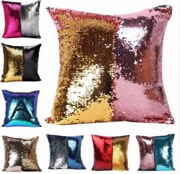 DIY Magic Letter Double Color Glitter Pailletten Sierkussen Case Cafe Home Square Pillow Covers 40cm * 40cm