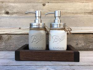 Mason Jar Zeep Dispenser Pomp 304 Rvs Teller Top Rustieke Decoratie Housewarming Gift Zeep / Lotion Polish- Jar Niet inbegrepen