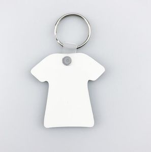 Porte-clés en bois MDF pour T-shirt, Double blanc, par Sublimation, pour transfert de presse à chaud, bijoux, cadeau, bricolage