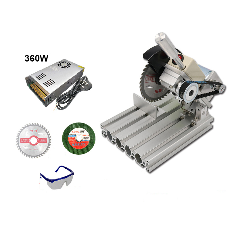 Multifunktionale Mikro-Schneidemaschine 45-Grad-DIY-Bohrer Kleine Aluminiumlegierungs-Tischkreissäge 4-Zoll-Schneidemaschine aus Aluminium