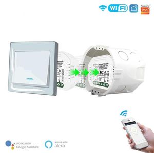 DIY Mini WiFi Smart Leven Tuya Afstandsbediening Smart Light Dimmer Module Werken met Alexa Google Home nieuwe a57213A4115640