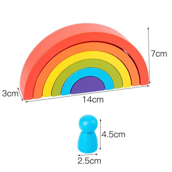 Diy Montessori juguete para niños juguetes de madera arcoiris creativos bloques apilados juguetes para bebés juguetes educativos para niños regalos para niños