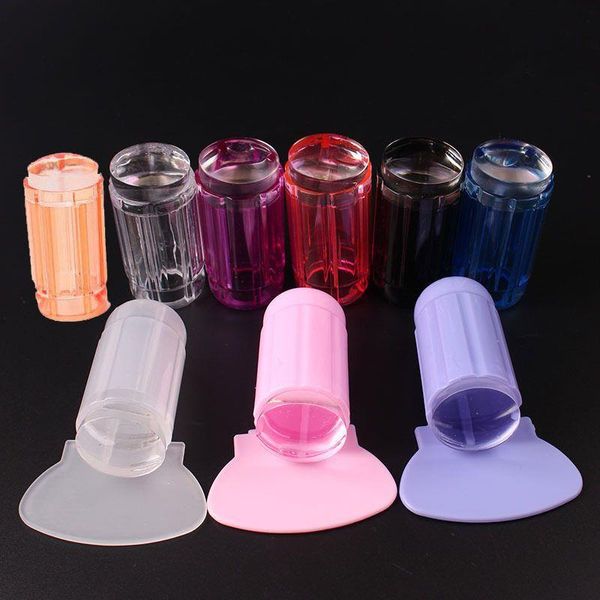 DIY Nail Stamper Seal avec grattoir Transparent Nail Manucure Art Stamping Tool Nail Seal Expédition Rapide F3279 Oqenp