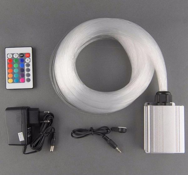 Letrero de neón DIY, motor de luz LED RGB de 5W, 200 Uds., 075mm, 2M de extremo largo, kit de fibra óptica PMMA con brillo, control remoto IR de 24 teclas, 6602880